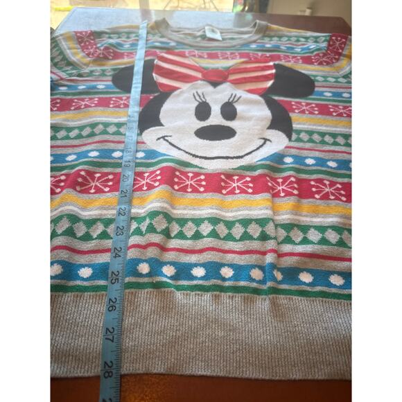 Disney Store Minnie Mouse Holiday Sweater 2XL Fair Isle EUC Unisex - Picture 5 of 7